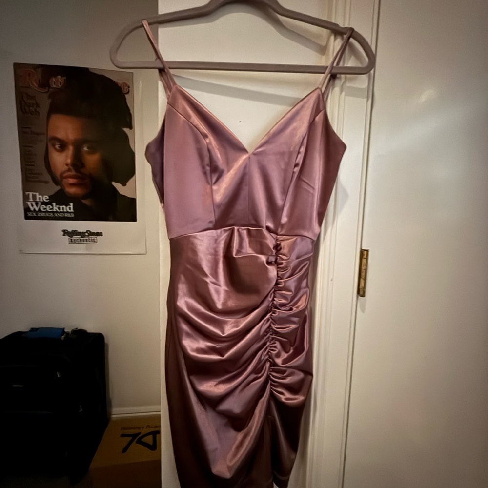 Elegant Pink/Purple Satin Dress